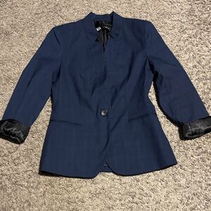 Zara Navy Women's Blazer with Black Accents